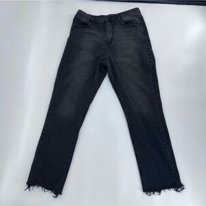 Forever 21 Black Frayed Hem Cropped Jeans Size 31 Women’s
